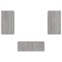 TV wall furniture with LED 4 pieces engineered wood gray Sonoma by , TV Furniture - Ref: Foro24-3216823, Price: 187,56 €, Dis...