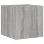 TV wall furniture with LED 4 pieces engineered wood gray Sonoma by , TV Furniture - Ref: Foro24-3216823, Price: 187,56 €, Dis...