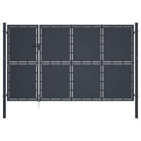 Puerta de jardín de acero gris antracita 350x200 cm de vidaXL, Puertas de jardín - Ref: Foro24-144540, Precio: 740,54 €, Desc...