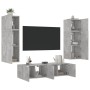 TV-Wandmöbel mit LED, 6-teilig, Betongrau, Holzwerkstoff von , TV-Möbel - Ref: Foro24-3216835, Preis: 243,05 €, Rabatt: %