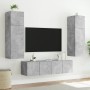 Muebles TV pared con LED 6 pzas madera ingeniería gris hormigón de , Muebles TV - Ref: Foro24-3216835, Precio: 243,66 €, Desc...