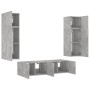 TV wall furniture with LED 6 pieces concrete gray engineered wood by , TV Furniture - Ref: Foro24-3216835, Price: 243,05 €, D...