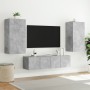 Muebles TV pared con LED 4 pzas madera ingeniería gris hormigón de , Muebles TV - Ref: Foro24-3216849, Precio: 193,75 €, Desc...