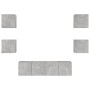 Muebles TV pared con LED 6 pzas madera ingeniería gris hormigón de , Muebles TV - Ref: Foro24-3216856, Precio: 191,51 €, Desc...