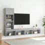 Muebles TV pared con LED 4 pzas madera ingeniería gris hormigón de , Muebles TV - Ref: Foro24-3216643, Precio: 167,65 €, Desc...