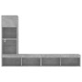 Muebles TV pared con LED 4 pzas madera ingeniería gris hormigón de , Muebles TV - Ref: Foro24-3216643, Precio: 167,65 €, Desc...