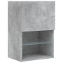 Muebles TV pared con LED 4 pzas madera ingeniería gris hormigón de , Muebles TV - Ref: Foro24-3216643, Precio: 167,65 €, Desc...