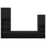 Wall TV cabinets with LED 4 pieces black engineered wood by , TV Furniture - Ref: Foro24-3216655, Price: 197,27 €, Discount: %