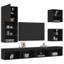 Muebles de TV de pared con LED 5 pzas madera ingeniería negro de , Muebles TV - Ref: Foro24-3216676, Precio: 211,07 €, Descue...