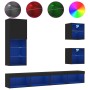 Muebles de TV de pared con LED 5 pzas madera ingeniería negro de , Muebles TV - Ref: Foro24-3216676, Precio: 211,07 €, Descue...