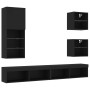 Muebles de TV de pared con LED 5 pzas madera ingeniería negro de , Muebles TV - Ref: Foro24-3216676, Precio: 211,07 €, Descue...