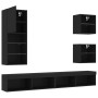 Muebles de TV de pared con LED 5 pzas madera ingeniería negro de , Muebles TV - Ref: Foro24-3216676, Precio: 211,07 €, Descue...