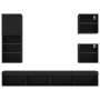 Muebles de TV de pared con LED 5 pzas madera ingeniería negro de , Muebles TV - Ref: Foro24-3216676, Precio: 211,07 €, Descue...