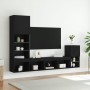 Wall TV cabinets with LED 4 pieces black engineered wood by , TV Furniture - Ref: Foro24-3216662, Price: 182,58 €, Discount: %