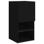 Muebles de TV de pared con LED 4 pzas madera ingeniería negro de , Muebles TV - Ref: Foro24-3216662, Precio: 186,99 €, Descue...