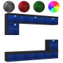 Muebles de TV de pared con LED 8 pzas madera ingeniería negro de , Muebles TV - Ref: Foro24-3216669, Precio: 247,45 €, Descue...