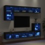 Muebles de TV de pared con LED 8 pzas madera ingeniería negro de , Muebles TV - Ref: Foro24-3216669, Precio: 247,45 €, Descue...