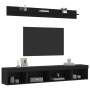 Muebles de TV de pared con LED 5 pzas madera ingeniería negro de , Muebles TV - Ref: Foro24-3216683, Precio: 110,61 €, Descue...