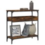 Mesa consola estante madera ingeniería roble humo 75x29x75 cm de , Mesas auxiliares - Ref: Foro24-837714, Precio: 45,30 €, De...