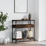 Console table shelf engineered wood brown oak 75x29x75 cm by , Side tables - Ref: Foro24-837716, Price: 45,42 €, Discount: %