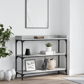 Console table with shelves gray Sonoma 100x30x80 cm by , Side tables - Ref: Foro24-837810, Price: 47,99 €, Discount: %