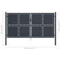 Puerta de jardín de acero gris antracita 300x150 cm de vidaXL, Puertas de jardín - Ref: Foro24-144526, Precio: 570,96 €, Desc...