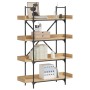 Bookcase with 4 shelves engineered oak wood 100x33x145.5 cm by , Bookcases and shelves - Ref: Foro24-837693, Price: 81,99 €, ...