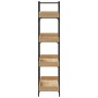 Bookcase with 4 shelves engineered oak wood 100x33x145.5 cm by , Bookcases and shelves - Ref: Foro24-837693, Price: 81,99 €, ...