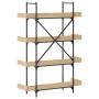 Bookcase with 4 shelves engineered oak wood 100x33x145.5 cm by , Bookcases and shelves - Ref: Foro24-837693, Price: 81,99 €, ...