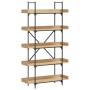 Bookcase with 5 shelves engineered oak wood 100x33x180.5 cm by , Bookcases and shelves - Ref: Foro24-837698, Price: 93,30 €, ...