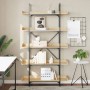 Bookcase with 5 shelves engineered oak wood 100x33x180.5 cm by , Bookcases and shelves - Ref: Foro24-837698, Price: 93,30 €, ...