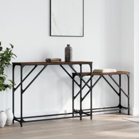 Stackable console tables 2 pieces engineered wood oak brown by , Side tables - Ref: Foro24-837806, Price: 45,57 €, Discount: %