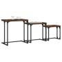 Stackable coffee tables 3 pieces engineered wood smoke oak by , Coffee table - Ref: Foro24-837819, Price: 40,50 €, Discount: %