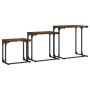 Stapelbare Couchtische, 3-teilig, aus Holzwerkstoff, geräucherte Eiche von , Couchtisch - Ref: Foro24-837819, Preis: 40,50 €,...