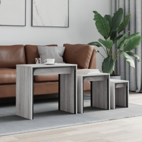 Stackable coffee tables 3 pieces Sonoma gray engineered wood by , Coffee table - Ref: Foro24-837825, Price: 52,94 €, Discount: %