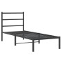 Bed frame with black metal headboard 80x200 cm by , Beds and slatted bases - Ref: Foro24-355356, Price: 63,74 €, Discount: %