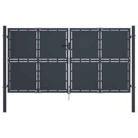 Puerta de jardín de acero gris antracita 300x175 cm de vidaXL, Puertas de jardín - Ref: Foro24-144527, Precio: 597,58 €, Desc...