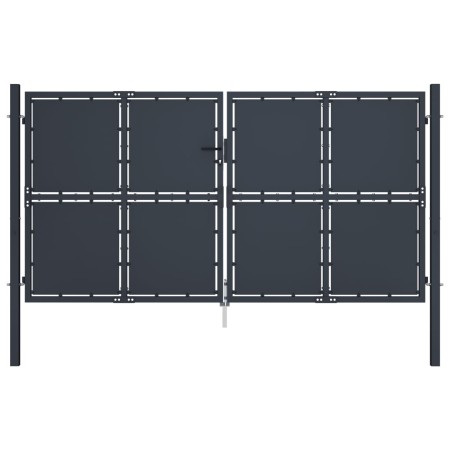 Puerta de jardín de acero gris antracita 300x175 cm de vidaXL, Puertas de jardín - Ref: Foro24-144527, Precio: 597,07 €, Desc...