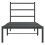 Bed frame with black metal headboard 80x200 cm by , Beds and slatted bases - Ref: Foro24-355356, Price: 63,74 €, Discount: %