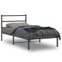 Estructura de cama con cabecero metal negro 107x203 cm de , Camas y somieres - Ref: Foro24-355361, Precio: 63,83 €, Descuento: %