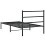 Bed frame with black metal headboard 107x203 cm by , Beds and slatted bases - Ref: Foro24-355361, Price: 63,83 €, Discount: %