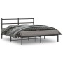 Bed frame with black metal headboard 160x200 cm by , Beds and slatted bases - Ref: Foro24-355368, Price: 91,32 €, Discount: %