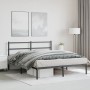 Bed frame with black metal headboard 160x200 cm by , Beds and slatted bases - Ref: Foro24-355368, Price: 91,32 €, Discount: %