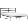 Bed frame with black metal headboard 160x200 cm by , Beds and slatted bases - Ref: Foro24-355368, Price: 91,32 €, Discount: %