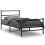 Bed frame with headboard and black metal footboard 100x190cm by , Beds and slatted bases - Ref: Foro24-355377, Price: 68,99 €...