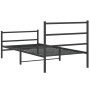 Bed frame with headboard and black metal footboard 100x190cm by , Beds and slatted bases - Ref: Foro24-355377, Price: 68,99 €...