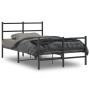 Bed frame with headboard and black metal footboard 120x190cm by , Beds and slatted bases - Ref: Foro24-355380, Price: 92,66 €...