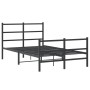 Bed frame with headboard and black metal footboard 120x190cm by , Beds and slatted bases - Ref: Foro24-355380, Price: 92,66 €...