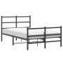 Bed frame with headboard and black metal footboard 120x190cm by , Beds and slatted bases - Ref: Foro24-355380, Price: 92,66 €...