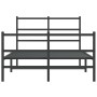 Bed frame with headboard and black metal footboard 120x190cm by , Beds and slatted bases - Ref: Foro24-355380, Price: 92,66 €...